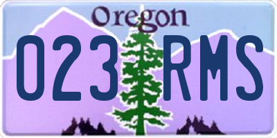 OR license plate 023RMS