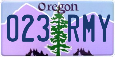 OR license plate 023RMY