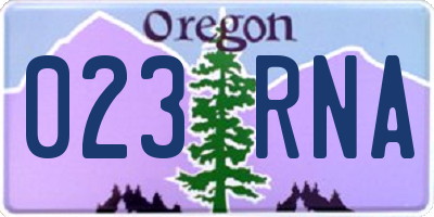 OR license plate 023RNA