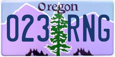 OR license plate 023RNG