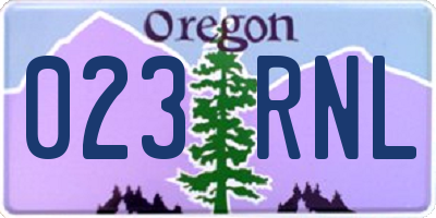 OR license plate 023RNL