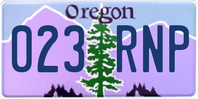 OR license plate 023RNP