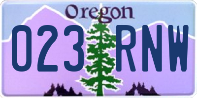 OR license plate 023RNW