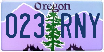 OR license plate 023RNY