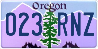OR license plate 023RNZ