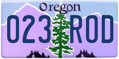 OR license plate 023ROD
