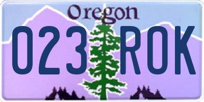 OR license plate 023ROK