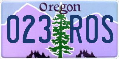 OR license plate 023ROS
