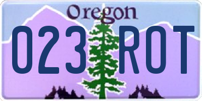 OR license plate 023ROT