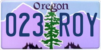 OR license plate 023ROY