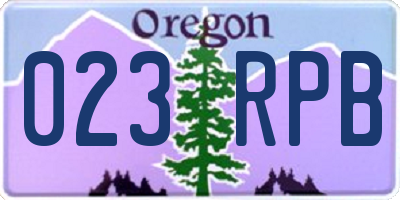 OR license plate 023RPB