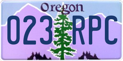 OR license plate 023RPC