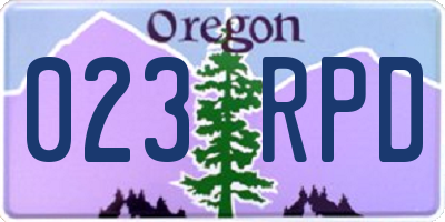 OR license plate 023RPD