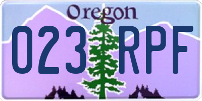 OR license plate 023RPF