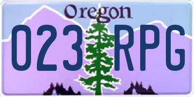 OR license plate 023RPG