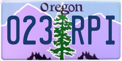 OR license plate 023RPI