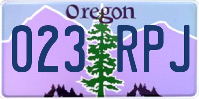 OR license plate 023RPJ