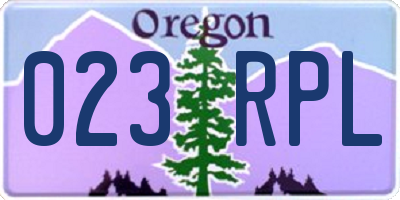 OR license plate 023RPL