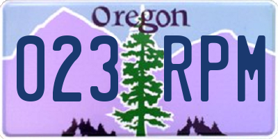 OR license plate 023RPM