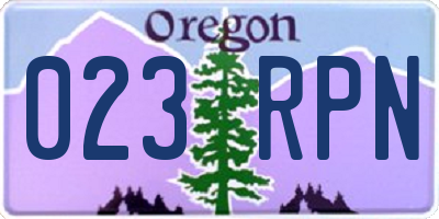 OR license plate 023RPN