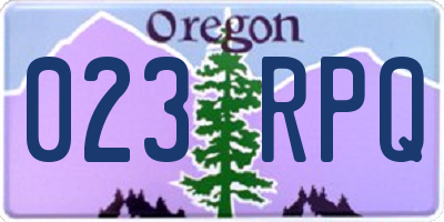 OR license plate 023RPQ