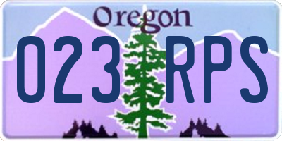 OR license plate 023RPS