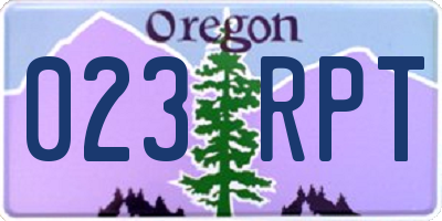 OR license plate 023RPT