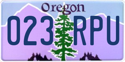 OR license plate 023RPU