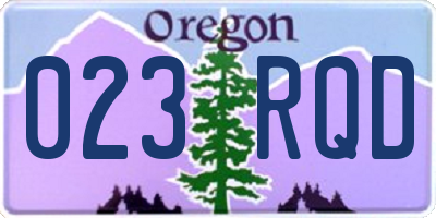 OR license plate 023RQD