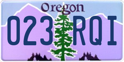 OR license plate 023RQI