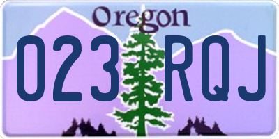 OR license plate 023RQJ