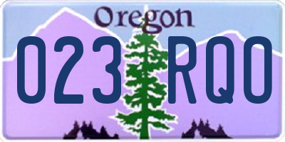 OR license plate 023RQO