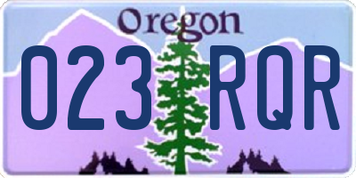 OR license plate 023RQR