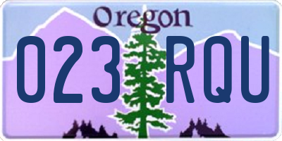 OR license plate 023RQU