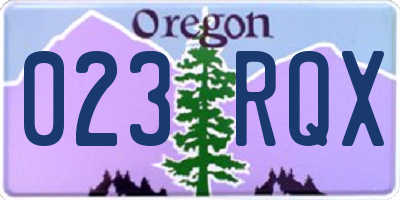 OR license plate 023RQX