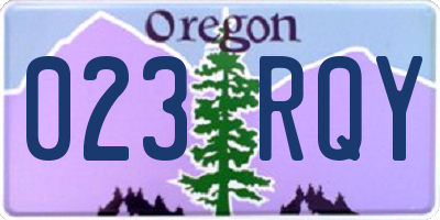 OR license plate 023RQY