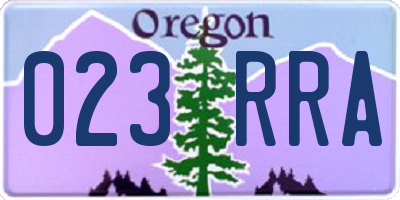 OR license plate 023RRA