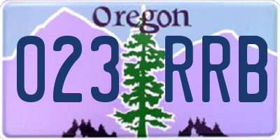 OR license plate 023RRB