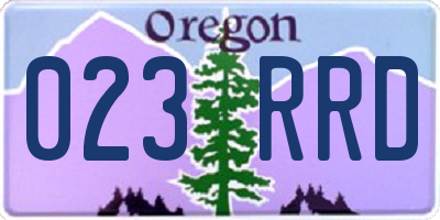 OR license plate 023RRD