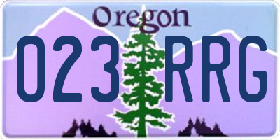 OR license plate 023RRG