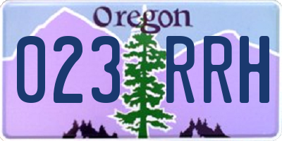 OR license plate 023RRH
