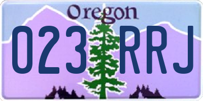 OR license plate 023RRJ