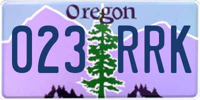 OR license plate 023RRK