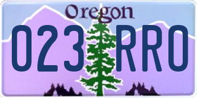 OR license plate 023RRO