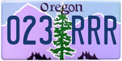 OR license plate 023RRR