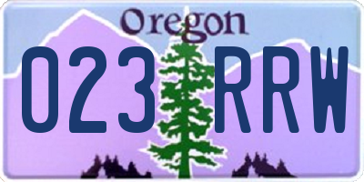 OR license plate 023RRW