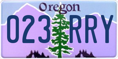 OR license plate 023RRY