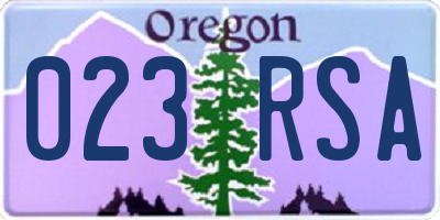 OR license plate 023RSA