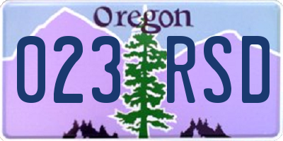 OR license plate 023RSD