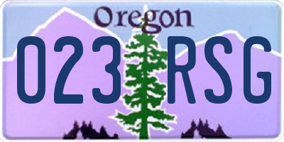 OR license plate 023RSG
